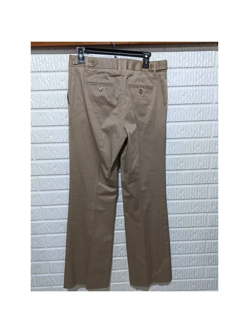 BCBGMaxazria Women's Khaki Mid-Rise Wide Leg Trouser Pants Size 6